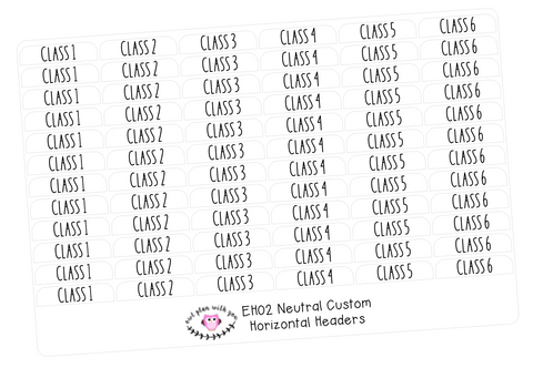 EV02 || Neutral Vertical Teacher Planner Header Stickers