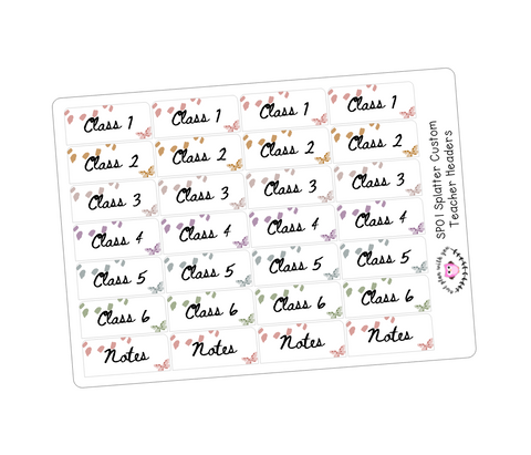 SP01 || Splatter Neutral Teacher Planner Header Stickers