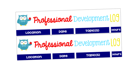 T53 || Owl Professional Development Log Header Stickers