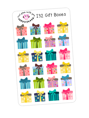 I32 || 24 Gift Box Stickers