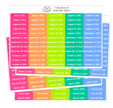T106 || Box Date Stickers for the 2023-2024 School Year
