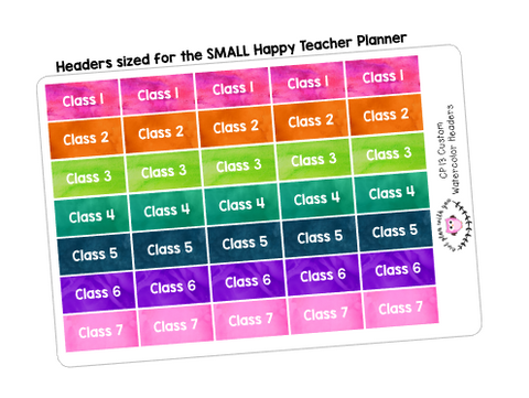 CP13 || Custom Watercolor Teacher Header Stickers