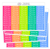 T106 || 240 Script Box Date Stickers for the 2026-2027 School Year