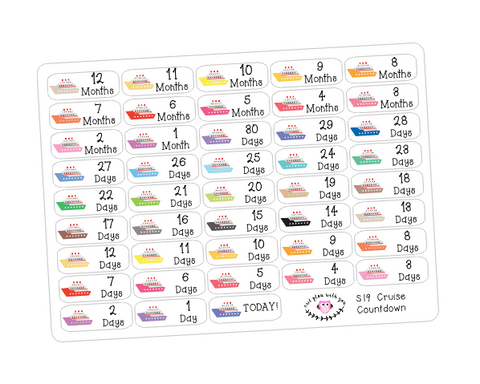 S19 || 12 Month Cruise Trip Countdown Stickers