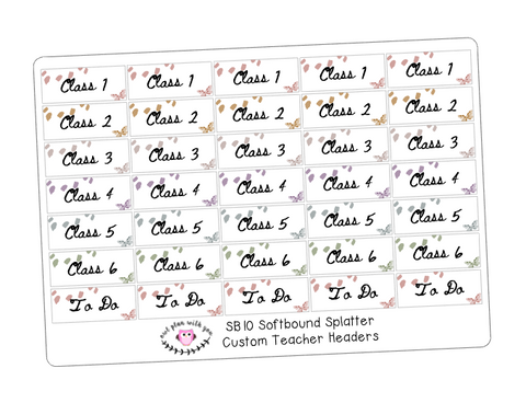 SB10 || Splatter Softbound Teacher Planner Header Stickers