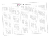 T176 || 240 Grey Date Strip Stickers for the 2026-2027 School Year