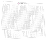 T176 || 240 Grey Date Strip Stickers for the 2026-2027 School Year