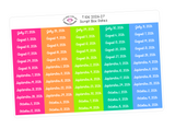 T106 || 240 Script Box Date Stickers for the 2026-2027 School Year