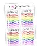 S08 || 8 Weekly Hydrate "Drink Up!" Stickers