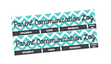 T51 || Chevron Parent Communication Log Header Stickers