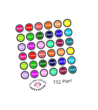 T52 || 36 Scalloped Plan Circle Stickers