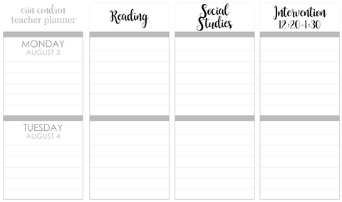 T150 || Custom Neutral Teacher Planner Header Stickers