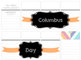 T73 || Ribbon Columbus/Indigenous Peoples Day Full Day Stickers