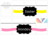 T89 || Ribbon Easter Monday Full Day Stickers