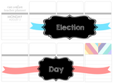 T77 || Ribbon Election Day Full Day Stickers