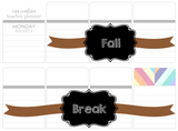 T78 || Ribbon Fall Break Full Day Stickers