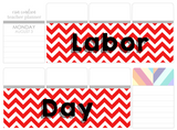 T14 || Chevron Labor Day Full Day Stickers