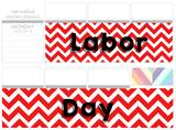 T14 || Chevron Labor Day Full Day Stickers