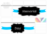 T79 || Ribbon Memorial Day Full Day Stickers