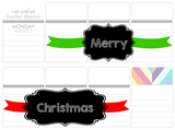 T148 || Ribbon Merry Christmas Full Day Stickers