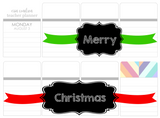 T148 || Ribbon Merry Christmas Full Day Stickers