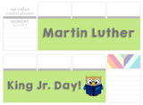 T17 || Owl MLK Jr. Day Full Day Stickers