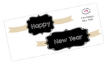 T151 || Ribbon New Year Full Day Stickers