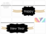T151 || Ribbon New Year Full Day Stickers