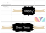 T151 || Ribbon New Year Full Day Stickers