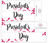 P20 || Petals Presidents' Day Full Day Stickers