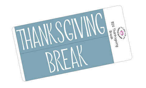 B26 || Basic Thanksgiving Break Full Day Stickers