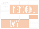 B16 || Basic Memorial Day Full Day Stickers