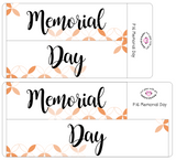 P16 || Petals Memorial Day Full Day Stickers