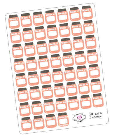 S14 || 52 Week Blank Savings Stickers