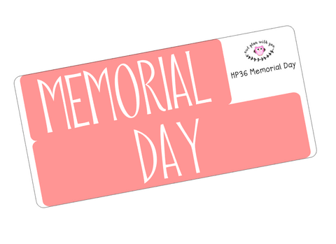 HP36 || Memorial Day Happy Planner Full Day Stickers