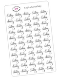 A32 || Hand-Lettered Duty Stickers