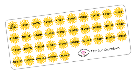 T112 || Sun End of Year Countdown Stickers