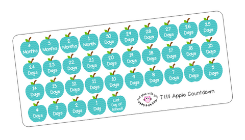 T114 || Apple End of Year Countdown Stickers