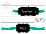 T80 || Ribbon Presidents Day Full Day Stickers
