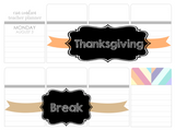 T87 || Ribbon Thanksgiving Break Full Day Stickers