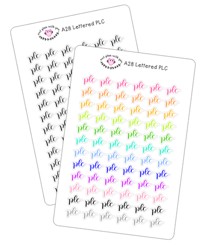 A28 || Hand-Lettered PLC Stickers