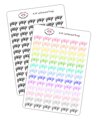 A14 || Hand-Lettered Prep Stickers