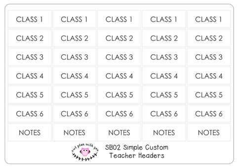SB02 || Simple Softbound Teacher Planner Header Stickers