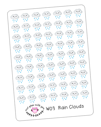 W03 || 63 Rain Weather Tracking Stickers