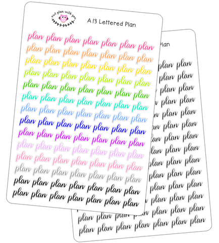 A13 || Hand-Lettered Plan Stickers