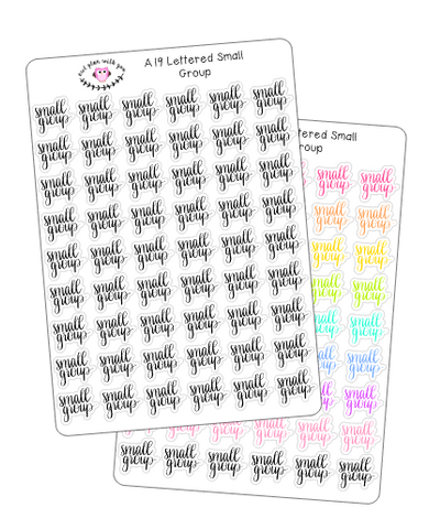 A19 || Hand-Lettered Small Group Stickers