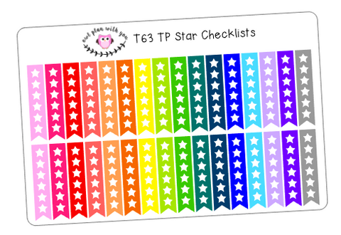 T63 || 32 Star Checklist Stickers