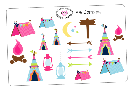 S06 || 21 Camping Stickers