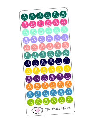 TI03 || 72 Beaker Icon Stickers