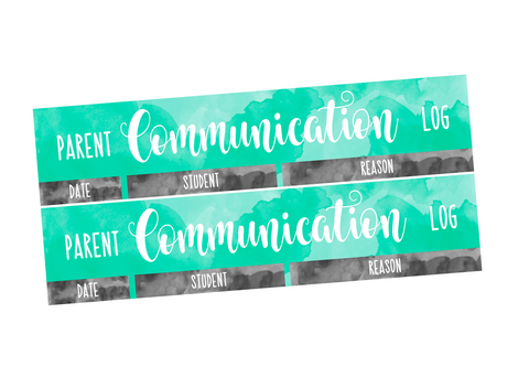 T51 || Watercolor Parent Communication Log Header Stickers